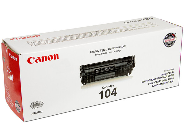 Cartucho de Tóner Canon 104 Negro, Modelo: 0263B001AA