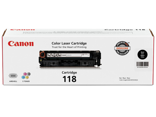 Cartucho de Tóner Canon 118 Negro, Modelo: 2662B001AA.