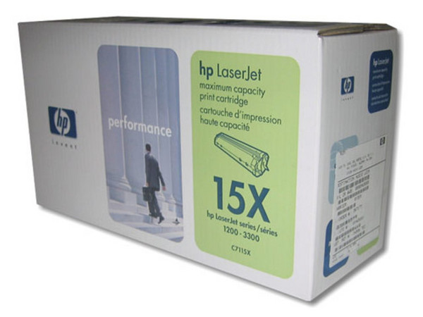 Cartucho de tóner HP 15X Negro Alto rendimiento Laserjet Original (C7115X).