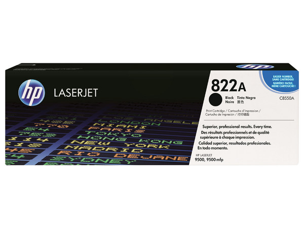 Cartucho de tóner HP 822A Negro Laserjet Original (C8550A).