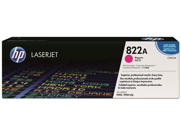 Cartucho de tóner HP 822A Magenta Laserjet Original (C8553A).