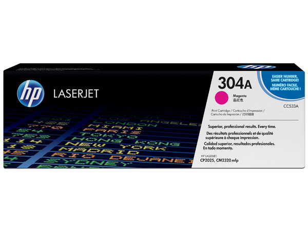 Cartucho de tóner HP 304A Magenta Laserjet Original (CC533A).