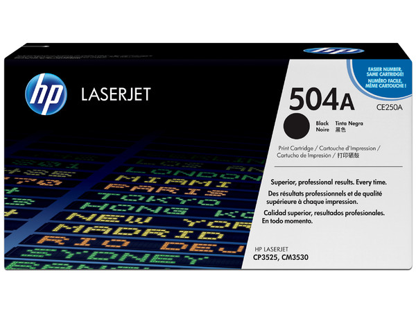 Cartucho de tóner HP 504A Negro Laserjet Original (CE250A).