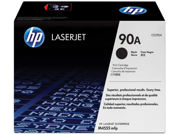 Tóner para impresora HP 90A Negro Laserjet Original (CE390A).