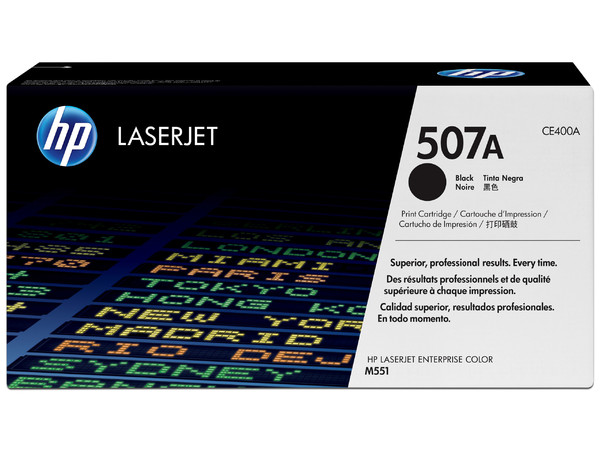 Cartucho de tóner HP 507A Negro Laserjet Original (CE400A).
