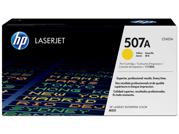 Cartucho de tóner HP 507A Amarillo Laserjet Original (CE402A).