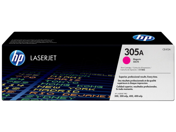 Cartucho de tóner HP 305A Magenta Laserjet Original (CE413A).