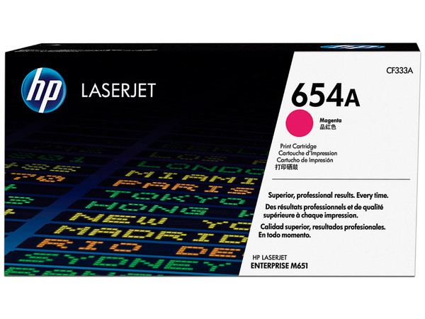 Cartucho de tóner HP 654A Magenta Laserjet Original (CF333A).