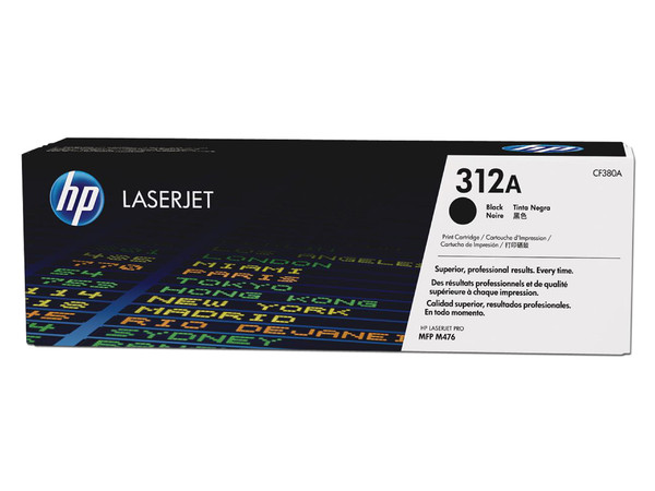 Cartucho de tóner HP 312A Negro Laserjet Original (CF380A).
