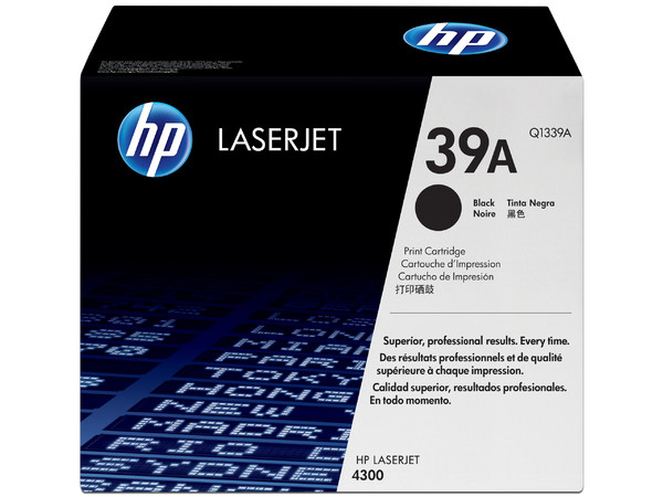 Cartucho de tóner HP 39A Negro Laserjet Original (Q1339A).