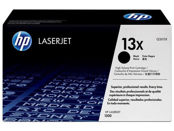 Cartucho de tóner HP 13X Negro Alto rendimiento Laserjet Original (Q2613X).