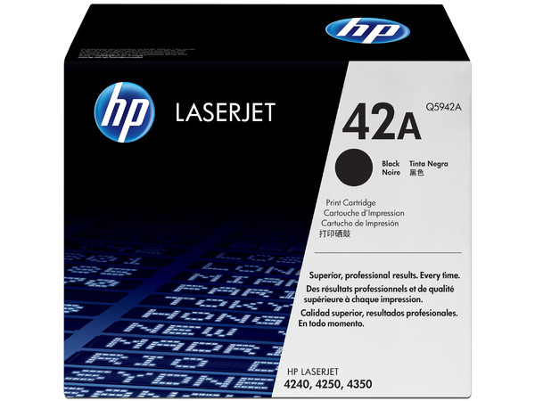 Cartucho de tóner HP 42A Negro Laserjet Original (Q5942A).