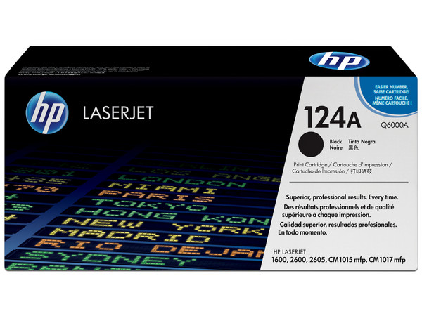 Cartucho de tóner HP 124A Negro Laserjet Original (Q6000A)