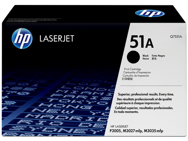 Cartucho de tóner HP 51A Negro Laserjet Original (Q7551A).