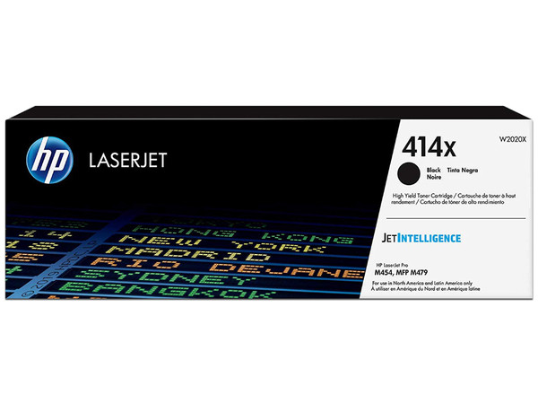Cartucho de Tóner HP 414X, alto rendimiento, Negro LaserJet Original (W2020X).