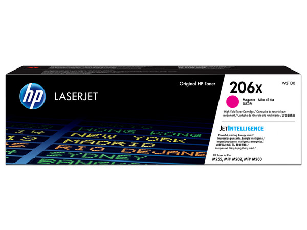 Cartucho de tóner HP 206X Magenta Laserjet Original de alto rendimiento (W2113X).
