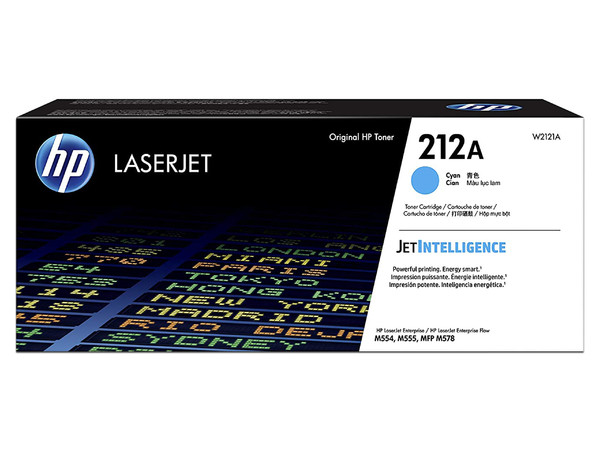 Cartucho de tóner Original HP LaserJet 212A, Cian (W2121A).