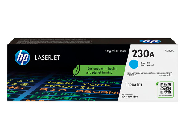 Cartucho de Tóner HP 230A LaserJet, Hasta 1,800 Páginas, Color Cian.