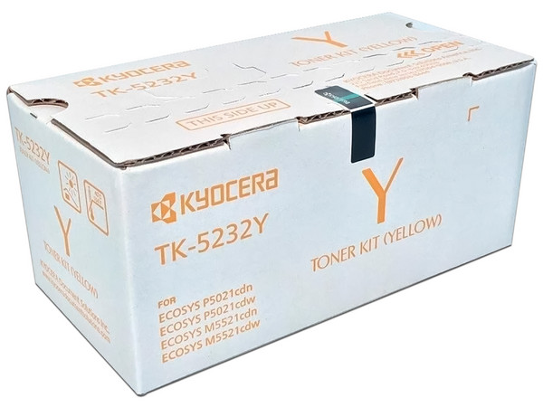 Cartucho de Tóner Kyocera, Color Amarillo, Modelo: TK-5232Y.