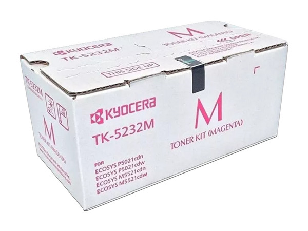 Cartucho de tóner Kyocera, Color Magenta, Modelo: TK-5232M.