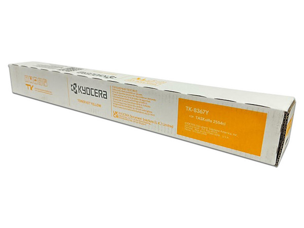 Tóner Kyocera TK-8367Y, Amarillo, Hasta 12,000 Impresiones al 6%, Para TASKalfa 2554ci.