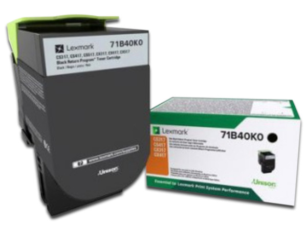 Cartucho de tóner Lexmark, Negro, Modelo: 71B40K0