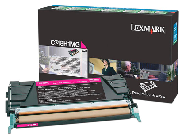 Cartucho de tóner, Lexmark, Magenta, Modelo: C748H1MG.