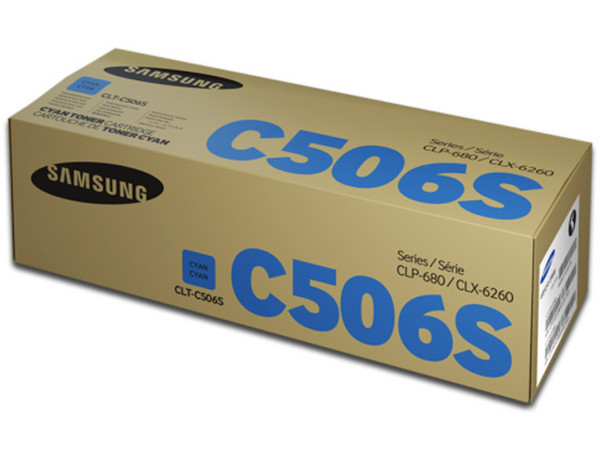 Cartucho de tóner Samsung, Cian, Modelo: CLT-C506S.