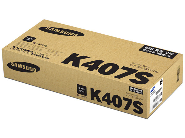 Cartucho de Tóner Samsung K407 Negro, Modelo: CLT-K407S.