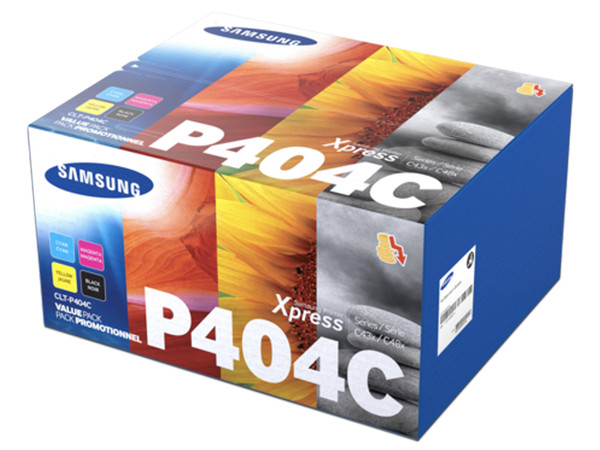 Pack ahorro SAMSUNG, 4 cartuchos de tóner 404C, Colores: Negro/Cian/Magenta/Amarillo.