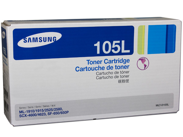 Cartucho de Tóner Samsung 105L Negro, Modelo: MLT-D105L para 2,500 páginas