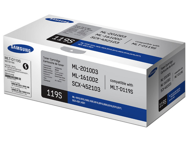 Cartucho de Tóner Samsung 119S Negro, Modelo: MLT-D119S.