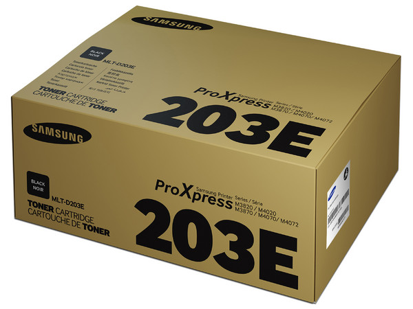 Cartucho de Tóner Samsung 203E, Negro, Modelo: MLT-D203E.