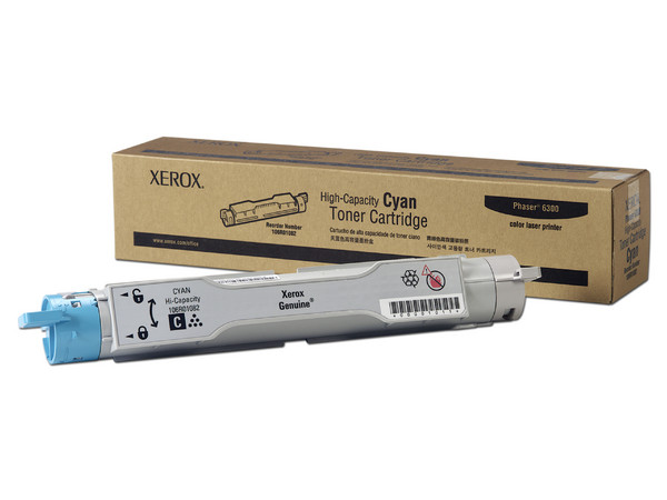 Cartucho de Toner Xerox Modelo: 106R01082 Cyan, Alta Capacidad (7,000 páginas) Para Phaser 6300