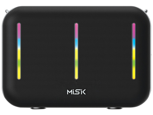 Bocina Portátil Misik MS298, 30000 Watts RMS, Batería recargable, Radio FM, USB/SD. Color Negro.