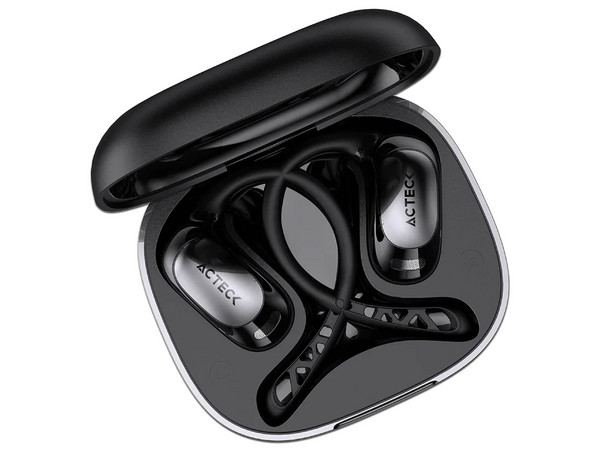 Audífonos Inalámbricos Acteck Flow Open EF700, Con Estuche de Carga, Respuesta de Frecuencia 20Hz - 20kHz, Bluetooth, Compatible con Android e iOS. Color Negro.