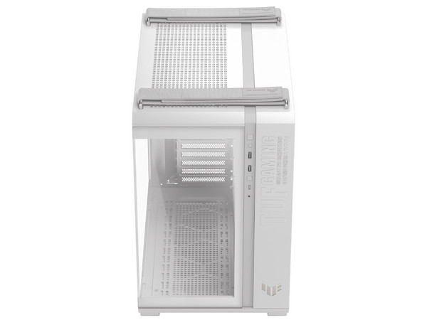 Gabinete ASUS TUF Gaming Case GT 502 Horizon, Mid Tower, ATX, Panel de Cristal Templado, No Incluye Fuente de Poder. Color Blanco.