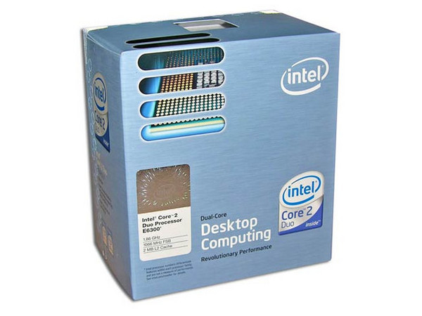Procesador Intel Core 2 Duo E6300 a 1.86 GHz, Socket LGA 775, BUS de 1066MHz, 2MB L2 Cache, Dual Core, EM64T