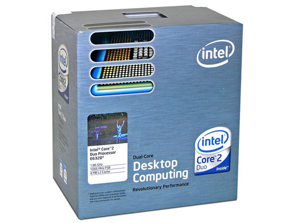 Procesador Intel Core 2 Duo E6320 a 1.86 GHz, Socket LGA 775, BUS de 1066MHz, 4MB L2 Cache, Dual Core, EM64T