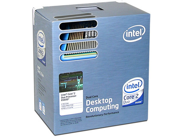 Procesador Intel Core 2 Duo E6600 a 2.40 GHz, Socket LGA 775, BUS de 1066MHz, 4MB L2 Cache, Dual Core, EM64T