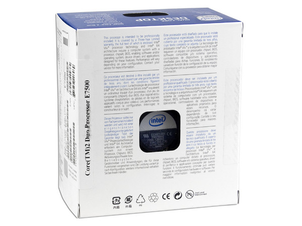 Procesador Intel Core 2 Duo E7500 a 2.93 GHz, Socket LGA 775, BUS de 1066MHz, 3MB L2 Cache, Dual Core, 45nm