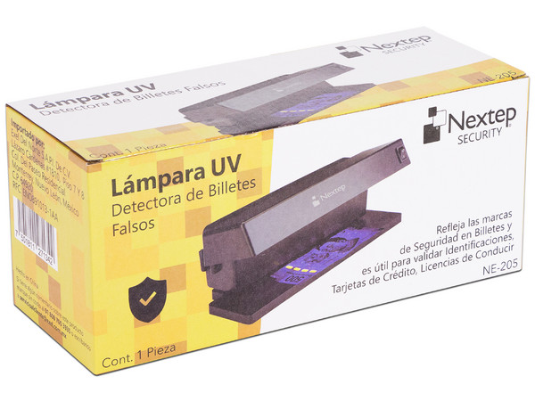 Lámpara UV Nextep NE-205, Detector de billetes falsos, Luz ultra violeta.