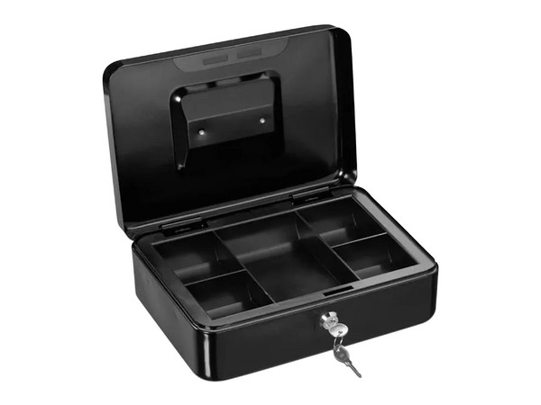 Cajón de dinero portátil Barrilito. Color Negro.