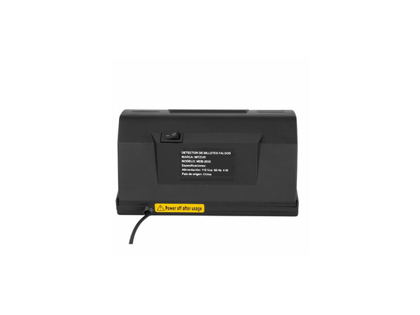 Detector de Billetes Falsos MITZU MDB-2030 con Lámpara UV de 4W, Compacto y Eficiente.
