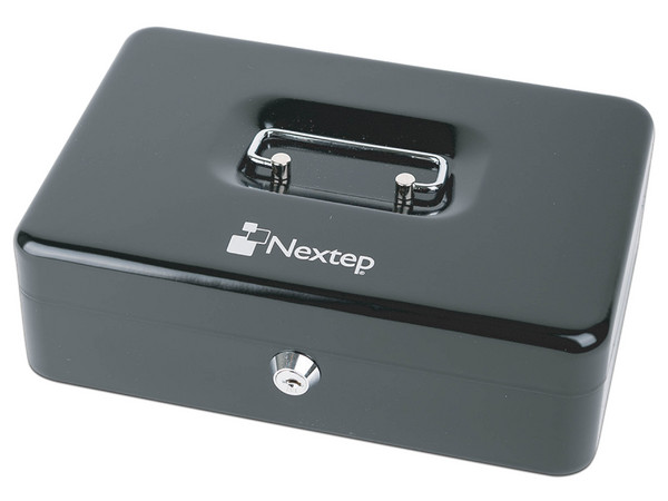 Caja Dinero Nextep Metalica Extra Grande 30 cm Bandeja Con Clips Para 4 Billetes.