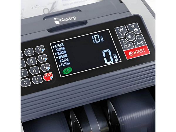 Contadora de Billetes Nextep NE-206X, Detector UV y Magnético, Capacidad de 200 Billetes, Velocidad de 1000 Billetes por Minuto. Color Blanco.