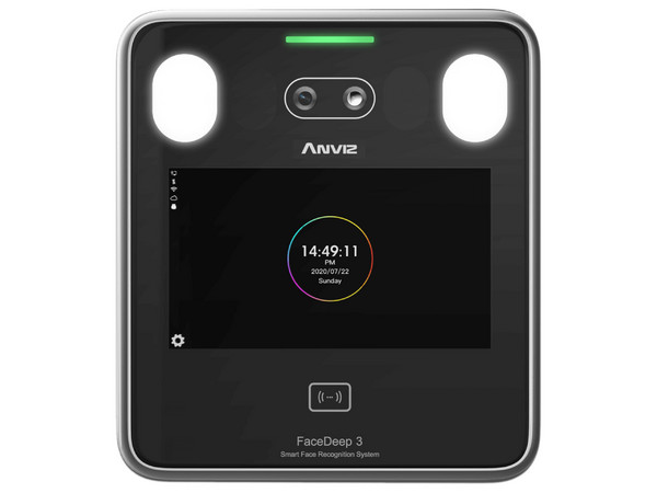 Control de Asistencia Anviz FaceDeep 3, con detección de cubre bocas, capacidad de 6,000 usuarios, 6,000 tarjetas y 100,000 registros, TCP/ IP, Wi-Fi.