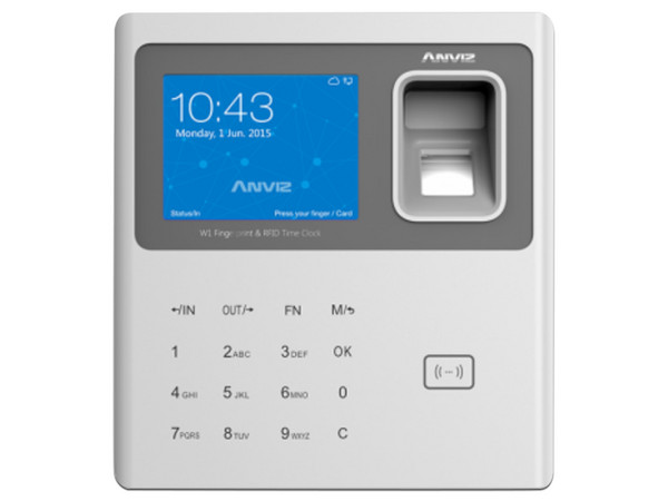 Control de asistencia biométrico Anviz W1 Pro, hasta 3,000 huellas y 100,000 registros, Wi-Fi, USB, acceso a la nube, Color Blanco.