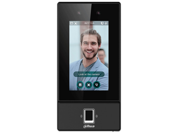 Lector de control de acceso con reconocimiento facial Dahua FACT DHI-ASI6214S-D, pantalla de 4.3