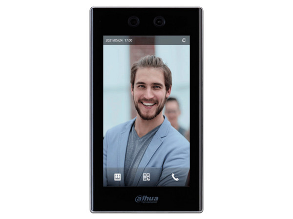 Lector de control de acceso con reconocimiento facial Dahua DHI-ASI7213K-W, pantalla touch de 7